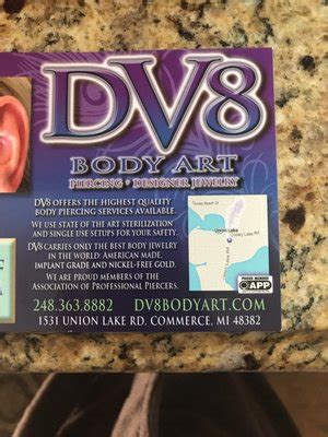 dv8 body art|DV8 Body Art in Commerce Township, MI 48382 .